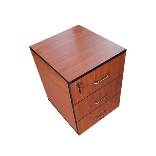 Office Moving Drawer,3 Lockers Central Lock- Cherry Colour