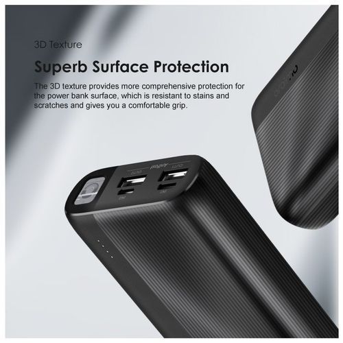 Oraimo Traveler 4 20000mAh 2.1A Triple Ports Fast Charging LED Power Bank-Black