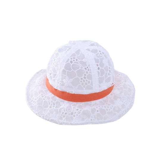 Children Bucket Hat with Lace Design Lightweight Breathable Durable Long Lasting Washable for Outdoor Travel,Orange,50cm NO5115