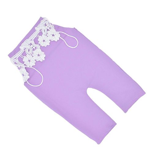 New Baby Jumpsuit Newborn Infant Photography Props Sleeveless Halter Lace Patchwork Bodysuit,Light Purple NO5115