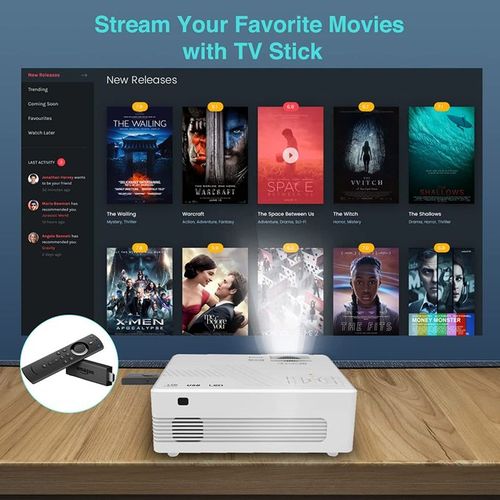Borrego 1024*600 HD LED Projector With In-Built YouTube APP Wifi, SmartPhones, Pc - White