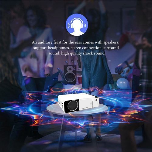 Borrego 1024*600 HD LED Projector With In-Built YouTube APP Wifi, SmartPhones, Pc - White