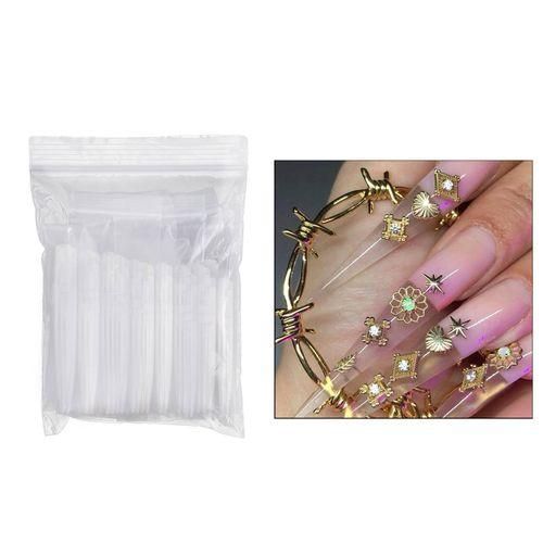 120x Ballerina Nails Long Plastic False Nails Tips Press On For Clear
