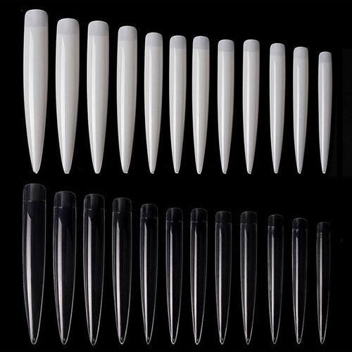 120x Ballerina Nails Long Plastic False Nails Tips Press On For Clear
