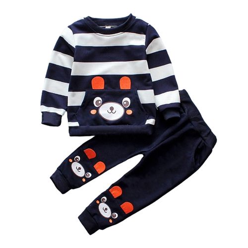 Autumn Clothing Set for Kid Boy Cartoon Bear Long Sleeve Sweatshirt and Pants,110cm NO5115