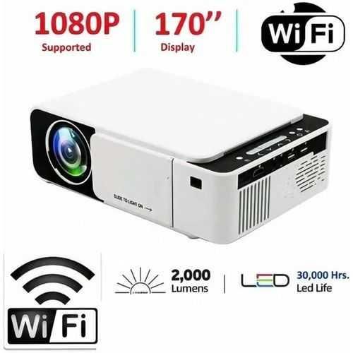 Borrego T5 HD LED Projector With In-Built YouTube APP, Connect With Pc, Laptop, Phone - White