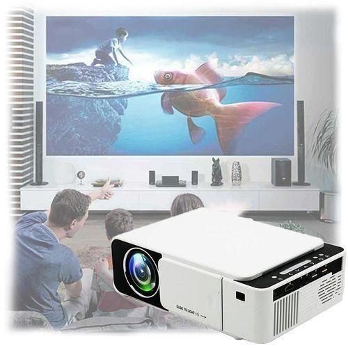 Borrego T5 HD LED Projector With In-Built YouTube APP, Connect With Pc, Laptop, Phone - White