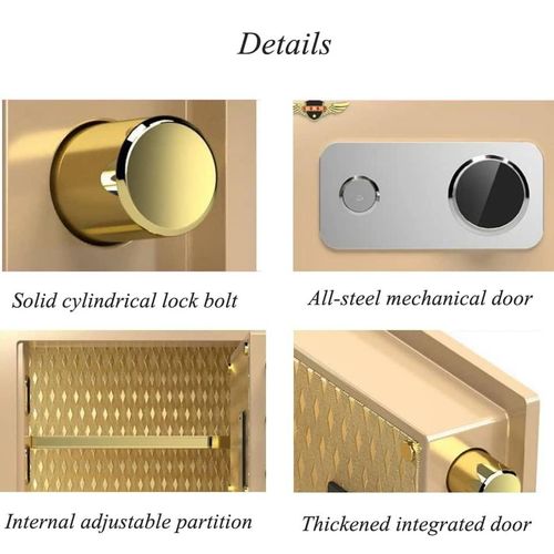 Steel Safety Safe Box Mechanical Safe Household Small Safe Anti-Theft Mini All-Steel Stealth in-Wall Password With Keys for Home Bank Office Security Deposit And Money Cash Valuables -Multicolor