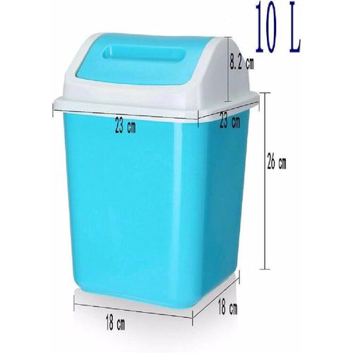 Rubbish Rubbish Shake  The Lid Trash Cans Creative Bathroom Bedroom Living Room With Lid Flip Garbage Can 10L,Blue,brown
