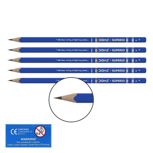 Doms Superio Non-Toxic Super Dark Graphite Pencils Tumbler Pack , Effortless Writing Ideal For Sketching & Drawing,  Pack of 50 Pencil