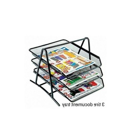 Genuine Document Tray 3 Tier + 2 Free Blue Pens + 1 Free Black Maker - Black