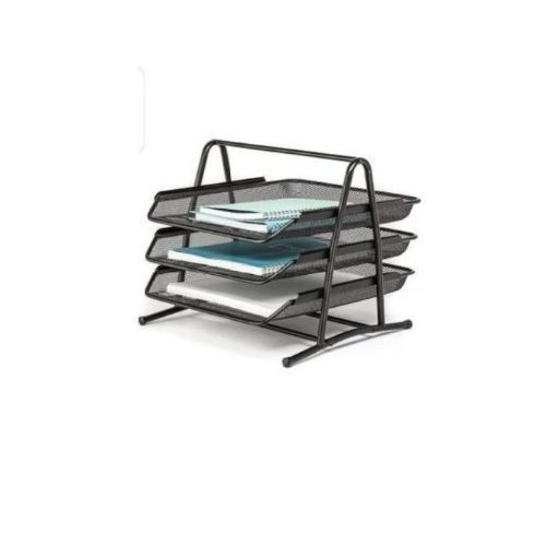 Genuine Document Tray 3 Tier + 2 Free Blue Pens + 1 Free Black Maker - Black