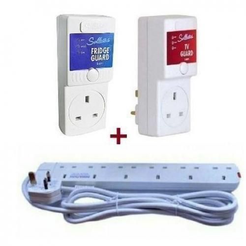 Sollatek TV & Fridge Guards Plus 6 Way Extension - White
