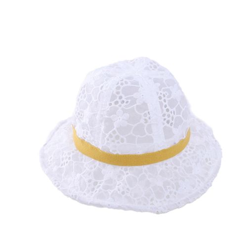 Children Bucket Hat with Lace Design Lightweight Breathable Durable Long Lasting Washable for Outdoor Travel,Yellow,50cm NO5112