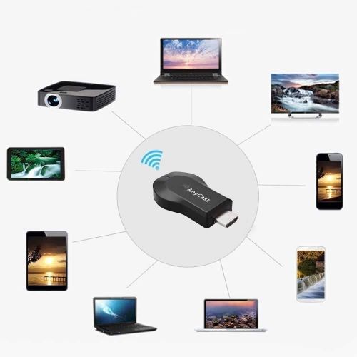 Anycast Wireless WiFi Display Receiver M9 Plus , 1080P Upgraded New Edition M9 Plus Support chromecast Screen Mirror Dongle Digital AV to HDMI Easy Sharing Mini TV Stick HD 1080P for Android IOS- Black