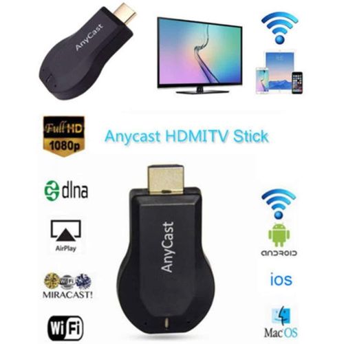 Anycast Wireless WiFi Display Receiver M9 Plus , 1080P Upgraded New Edition M9 Plus Support chromecast Screen Mirror Dongle Digital AV to HDMI Easy Sharing Mini TV Stick HD 1080P for Android IOS- Black