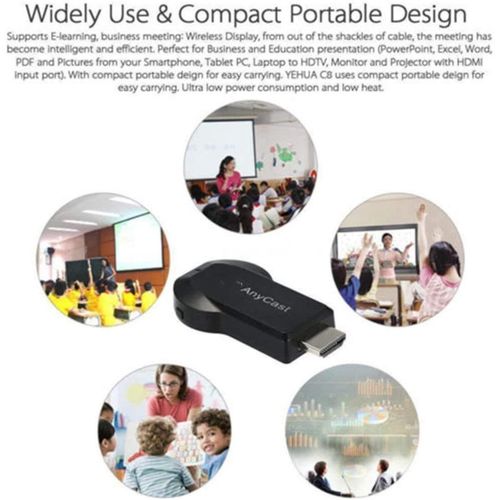Anycast Wireless WiFi Display Receiver M9 Plus , 1080P Upgraded New Edition M9 Plus Support chromecast Screen Mirror Dongle Digital AV to HDMI Easy Sharing Mini TV Stick HD 1080P for Android IOS- Black