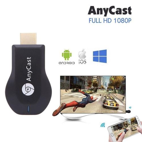 Anycast Wireless WiFi Display Receiver M9 Plus , 1080P Upgraded New Edition M9 Plus Support chromecast Screen Mirror Dongle Digital AV to HDMI Easy Sharing Mini TV Stick HD 1080P for Android IOS- Black