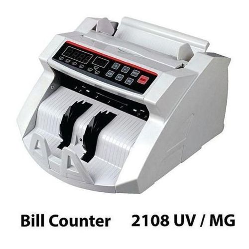 New 2023 Money Cash Counting Bill Counter Bank Counterfeit Detector UV & Mg Machine-Black/White
