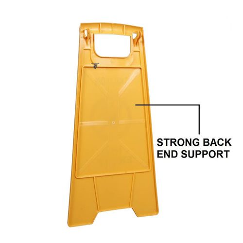 Non-Slip A-Frame Caution Sign Board Wet Floor And Work in Progress - Yellow