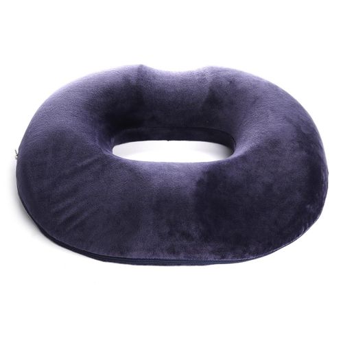 Donut Seat Cushion Pillow Memory Treatment Orthopedic Tailbone Comfortable Crystal velvet Navy