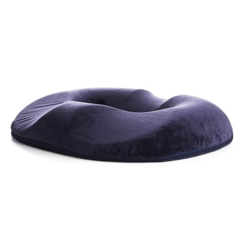 Donut Seat Cushion Pillow Memory Treatment Orthopedic Tailbone Comfortable Crystal velvet Navy