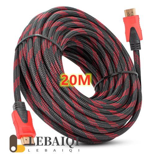 HDMI Cable - HD - High Speed ​​/ Ethernet - V1.4 4K 3D - 20M - Red / Black
