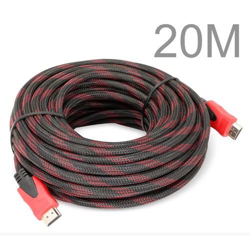 HDMI Cable - HD - High Speed ​​/ Ethernet - V1.4 4K 3D - 20M - Red / Black