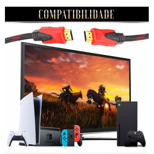 HDMI Cable - HD - High Speed ​​/ Ethernet - V1.4 4K 3D - 20M - Red / Black