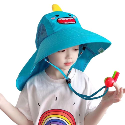 Outdoor Kids Sun Hat Breathable Sun Protection Hat with Neck Flap Sunhat Kids Fishing Safari Hat,Gato NO5148