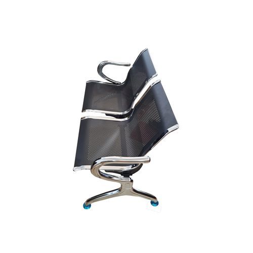 Aluminum Office Waiting Chair, 2 Seaters, Black