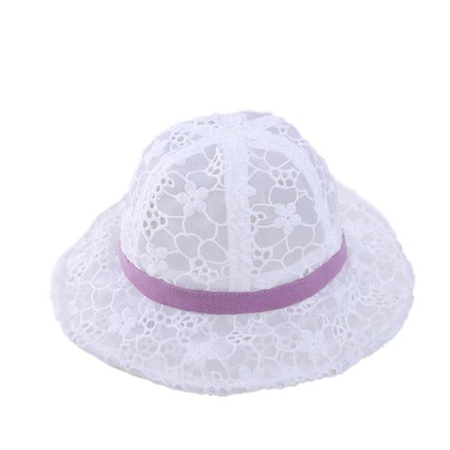 Children Bucket Hat with Lace Design Lightweight Breathable Durable Long Lasting Washable for Outdoor Travel,Purple,50cm NO5111