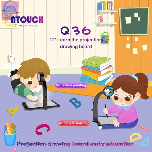 Atouch Q36 LCD Writing Pads for Kids 12 Inch Colorful Toddler Doodle Drawing Tablet Reusable Electronic Drawing Pads Educational and Learning Toy for 3-8 Years Old Boy and Girls- Multicolor