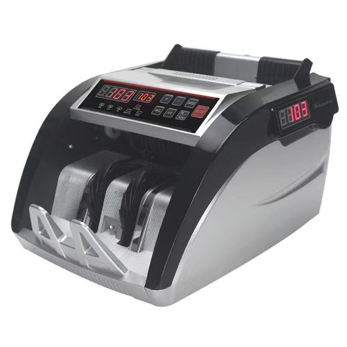 5800C Money Counter With Rechargeable Lithium Battery UV/MG/IR Counterfeit Bill Detection Plus External Displays- Black