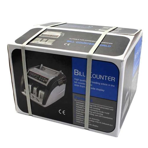 5800C Money Counter With Rechargeable Lithium Battery UV/MG/IR Counterfeit Bill Detection Plus External Displays- Black