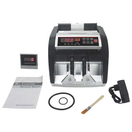 5800C Money Counter With Rechargeable Lithium Battery UV/MG/IR Counterfeit Bill Detection Plus External Displays- Black
