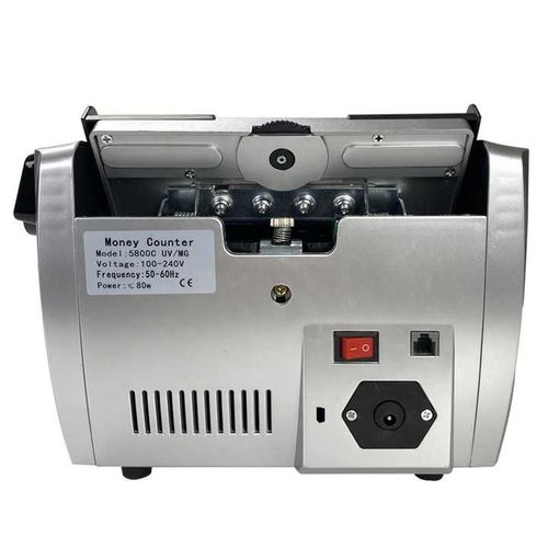 5800C Money Counter With Rechargeable Lithium Battery UV/MG/IR Counterfeit Bill Detection Plus External Displays- Black