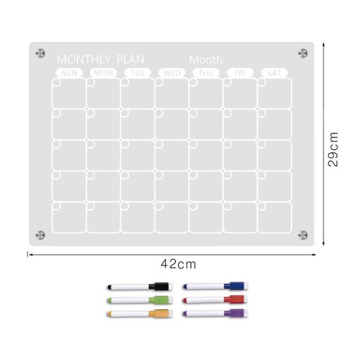 Magnetic To-do Board Magnetic Calendar Whiteboard Set Acrylic 6