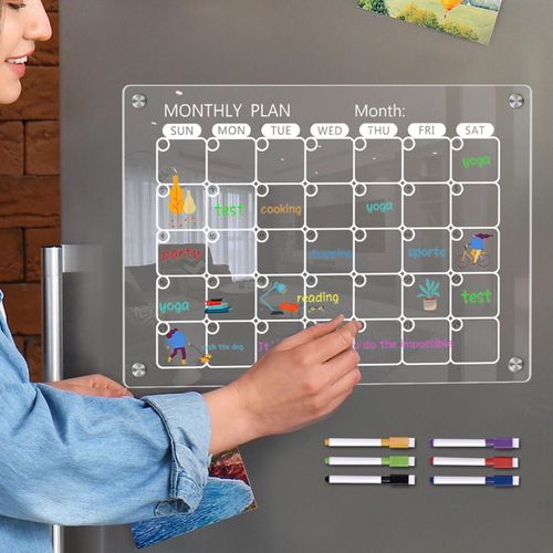 Magnetic To-do Board Magnetic Calendar Whiteboard Set Acrylic 6