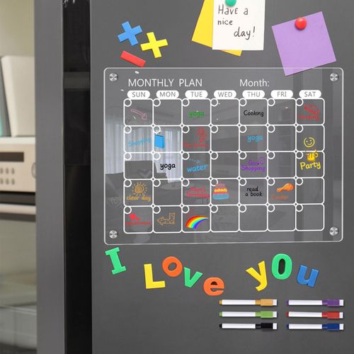 Magnetic To-do Board Magnetic Calendar Whiteboard Set Acrylic 6
