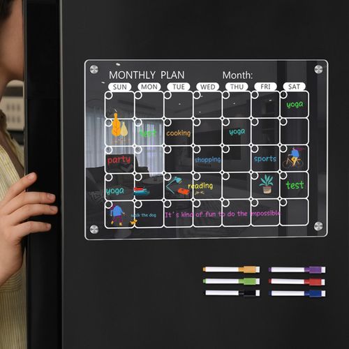 Magnetic To-do Board Magnetic Calendar Whiteboard Set Acrylic 6