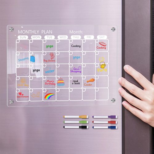 Magnetic To-do Board Magnetic Calendar Whiteboard Set Acrylic 6