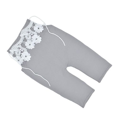New Baby Jumpsuit Newborn Infant Photography Props Sleeveless Halter Lace Patchwork Bodysuit,Grey NO5115