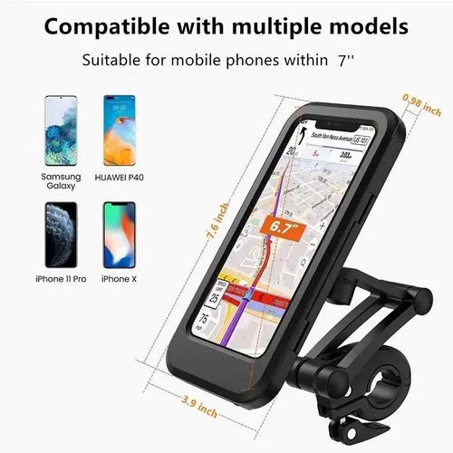 Bike Phone Mount Waterproof Cell Phone Holder 360 Rotation Motorcycle Phone Case Universal Bicycle Handlebar Phone Mount