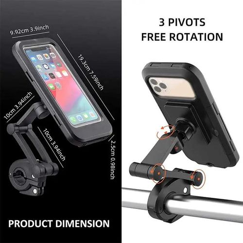 Bike Phone Mount Waterproof Cell Phone Holder 360 Rotation Motorcycle Phone Case Universal Bicycle Handlebar Phone Mount