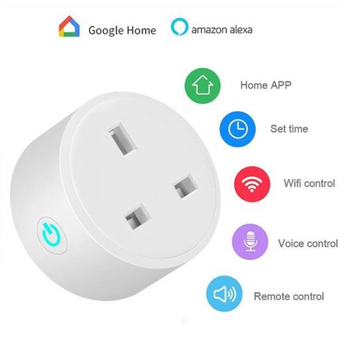 WiFi Smart Plug, UK 16A Adapter, Wireless Remote Control - White
