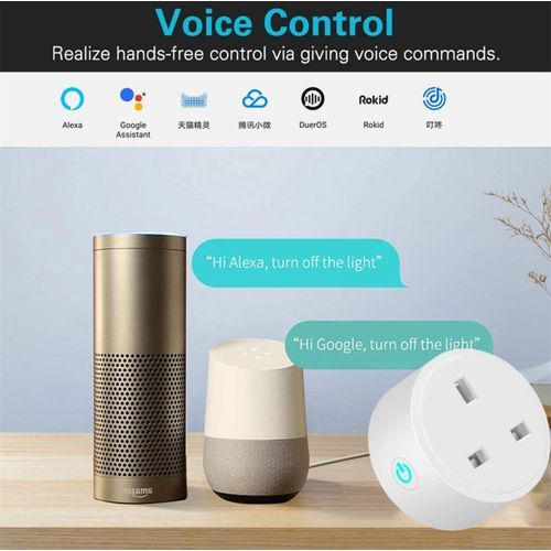 WiFi Smart Plug, UK 16A Adapter, Wireless Remote Control - White