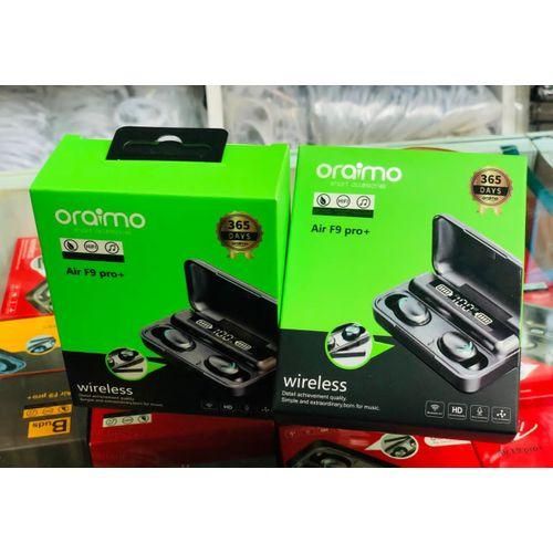 Oraimo Air F9 Pro + Pure Bass Bluetooth Earbuds With Power Bank - Black