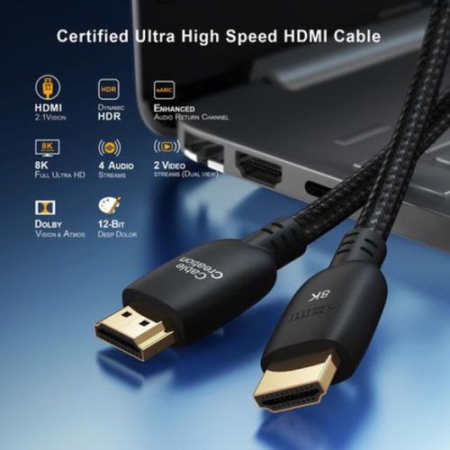 LASA 8K Certified Ultra High Speed Hdmi Cable - Black - 3 M