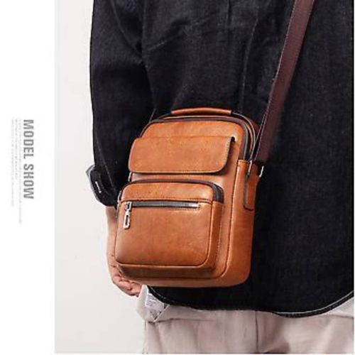 Leather Handbags Shoulder Bags Sling bag Handbag Business Messenger Backpack Men Crossbody Casual Travel Bag Daily Man Bag Gift with Adjustable Shoulder Strap for Ipad  -Multicolor